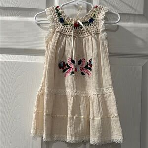 Hand made Cream Tiered Ruffled Sleeveless Sundress